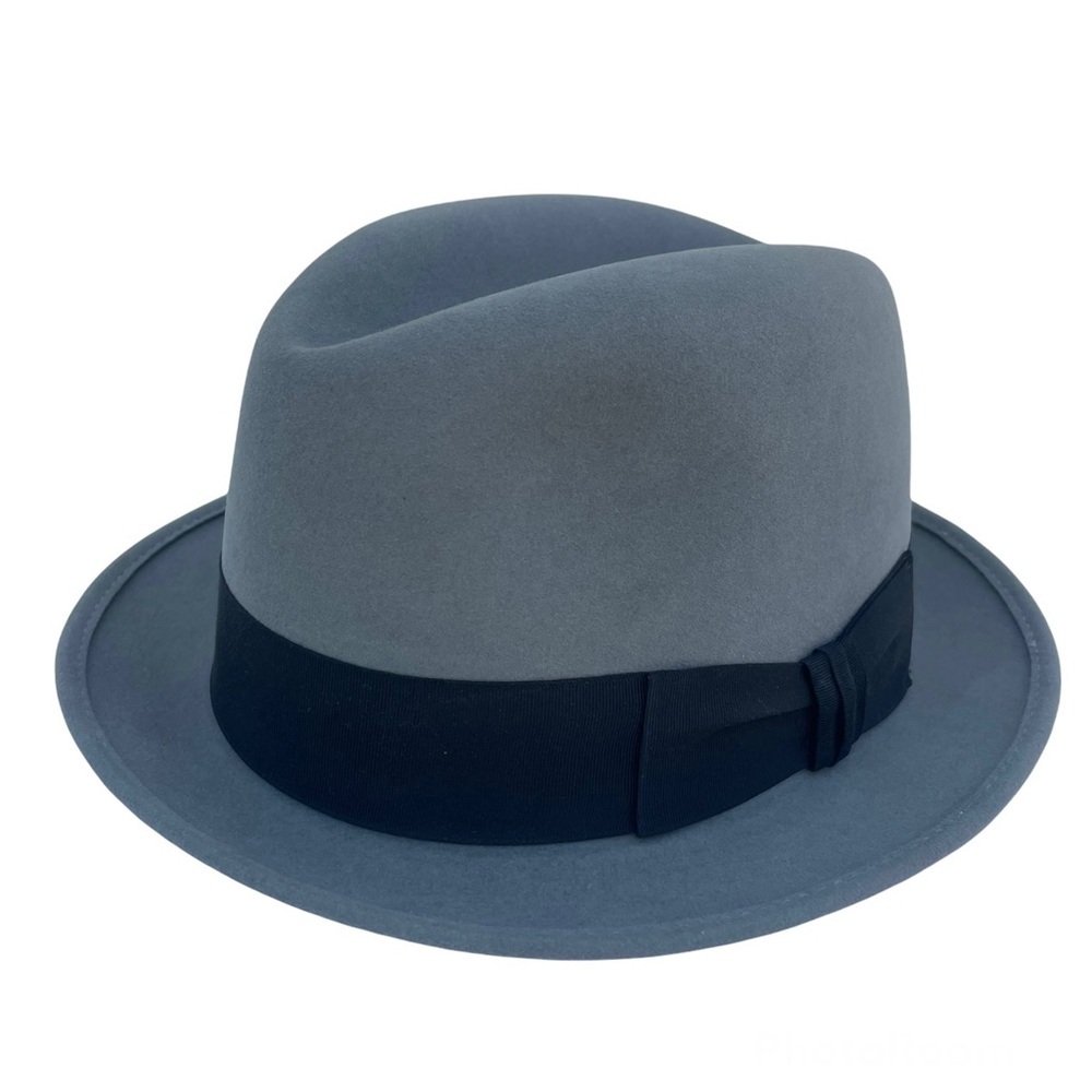 Barlesoni gray fur felt hat made in USA 7 1/8